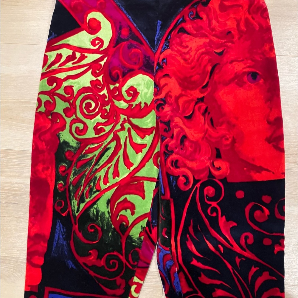 Versace Red and Green Patterned Garment